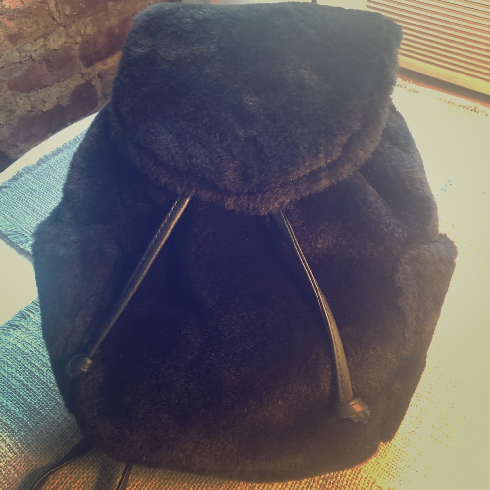 Faux fur backpack